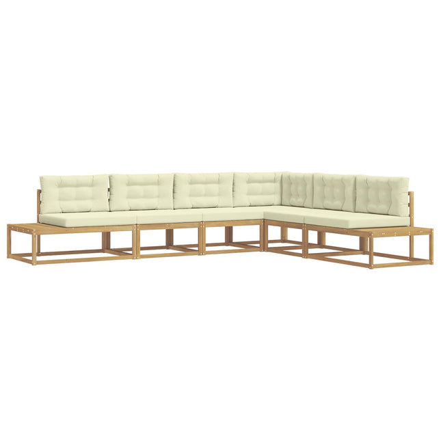 Udendørs sofagruppe med pude Hvid 357 x 198,5 x 73 cm Polyester