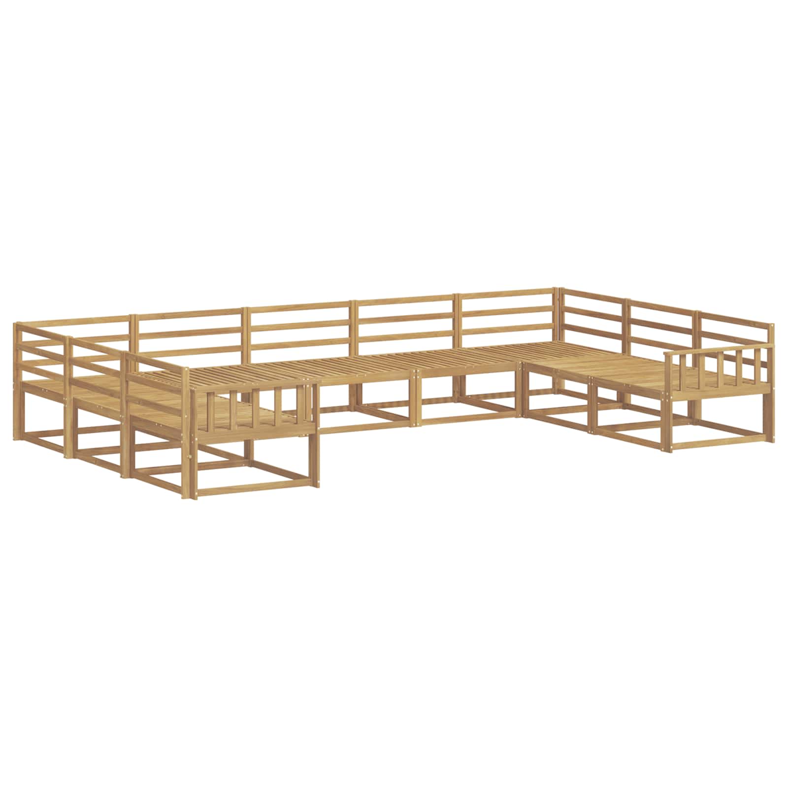 Udendørs sofagruppe 9 pcs Hvid 404 x 247,5 x 73 cm