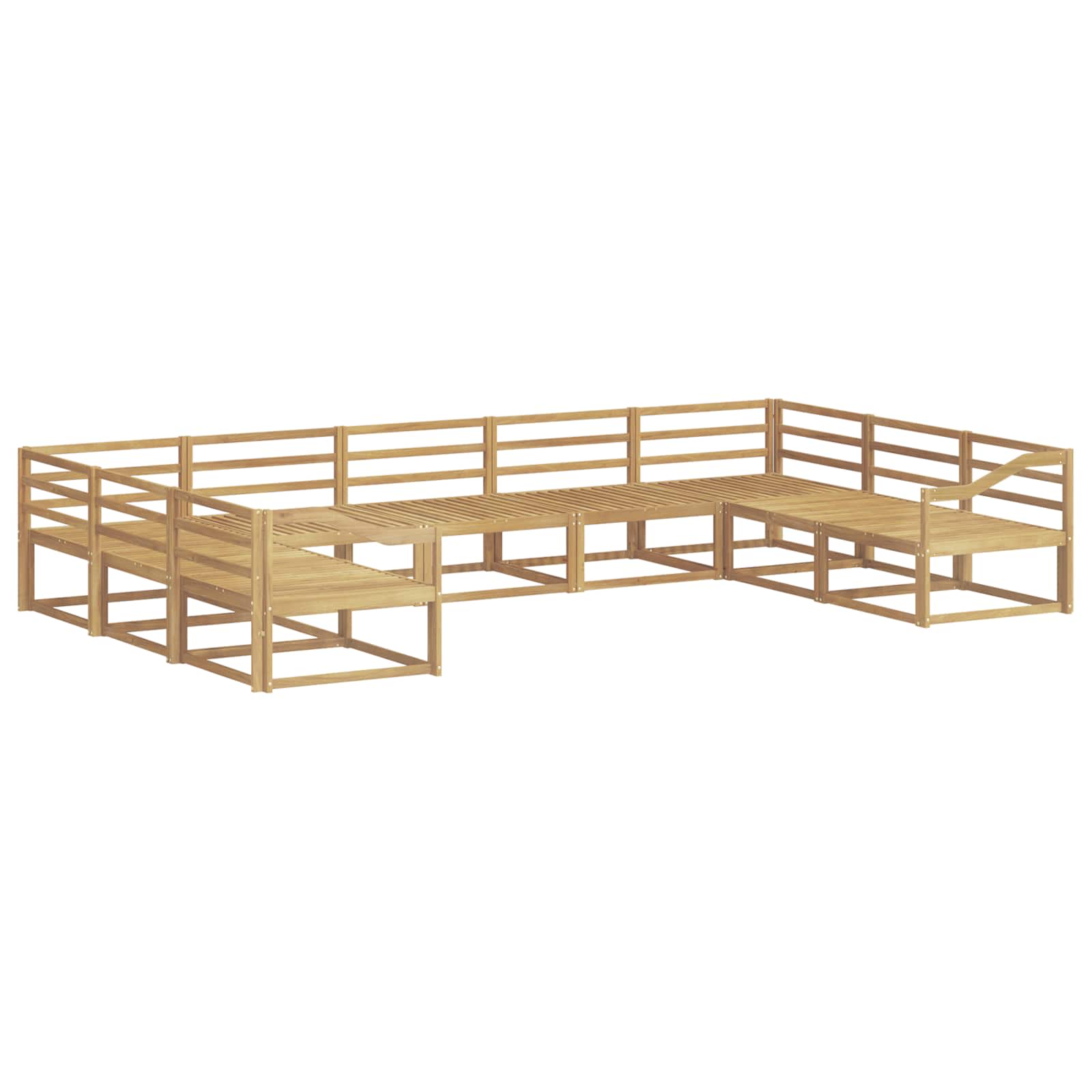 Udendørs sofagruppe 9 pcs Hvid 404 x 245,5 x 73 cm