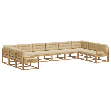 Udendørs sofagruppe 10 stk. Hvid og Beige