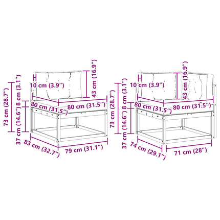 Udendørs sofagruppe 10 stk. Hvid og lysegrå