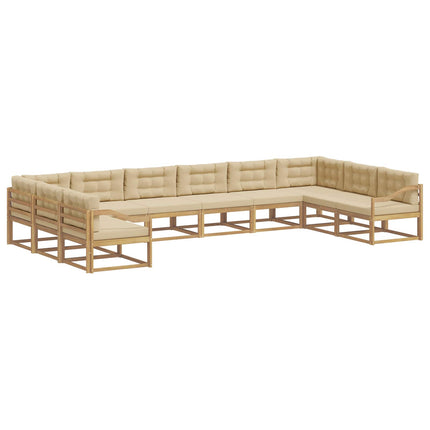 Udendørs sofagruppe 10 stk. Hvid og Beige