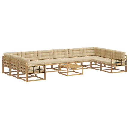 Udendørs sofagruppe 11 stk. Hvid og Beige
