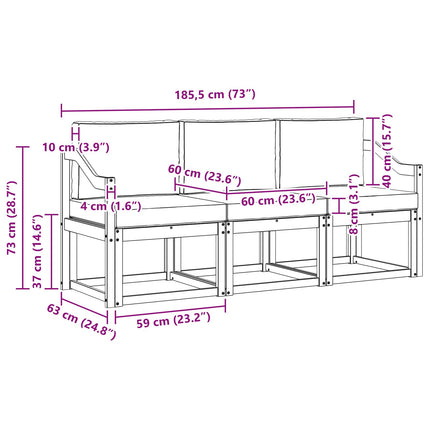 Udendørs sofagruppe 3 pcs