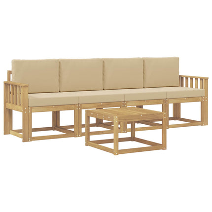 Udendørs sofagruppe 5 stk. Hvid og Beige
