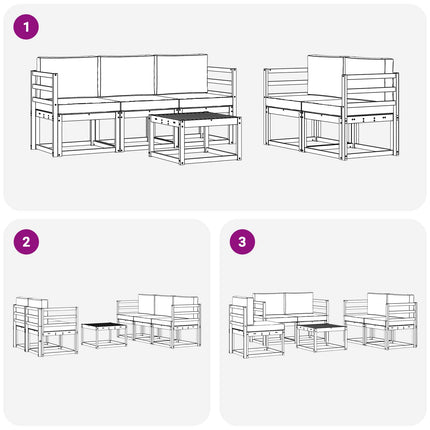 Udendørs sofagruppe 6 pcs