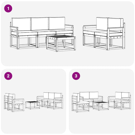 Udendørs sofagruppe 6 pcs