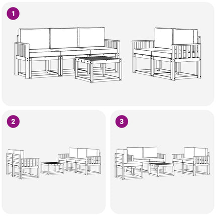 Udendørs sofagruppe 6 pcs