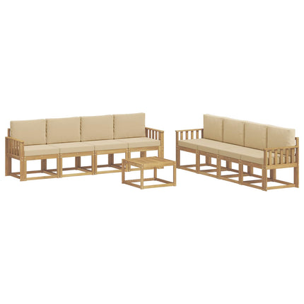 Udendørs sofagruppe 9 stk. Hvid og Beige