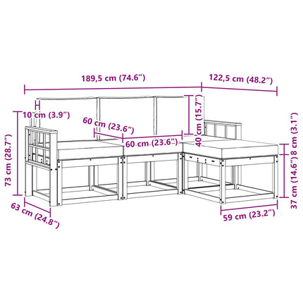Udendørs sofagruppe 4 pcs