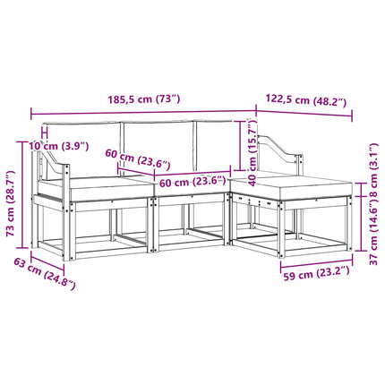 Udendørs sofagruppe 4 pcs