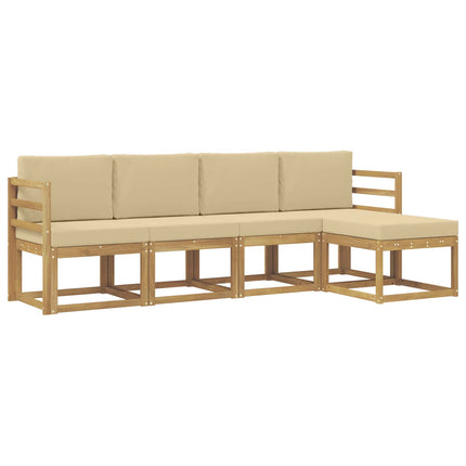 Udendørs sofagruppe 5 stk. Hvid og Beige