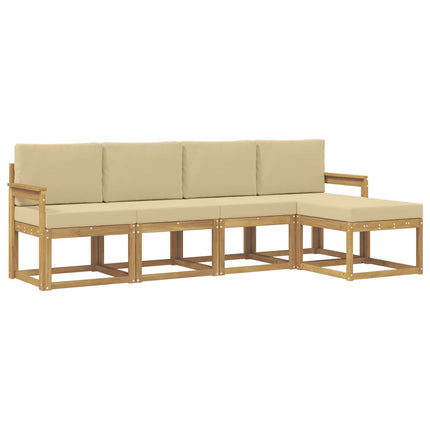 Udendørs sofagruppe 5 stk. Hvid og Beige