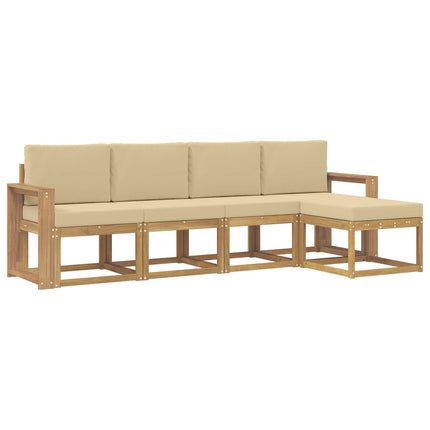 Udendørs sofagruppe 5 stk. Hvid og Beige