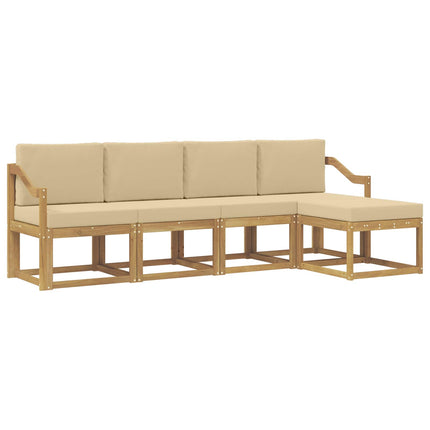 Udendørs sofagruppe 5 stk. Hvid og Beige