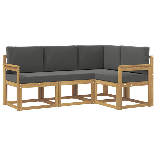 Udendørs sofagruppe med pude 4 pcs Hvid og antracit
