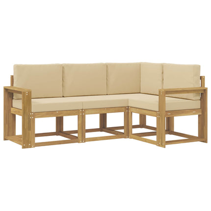 Udendørs sofagruppe 4 pcs Hvid og Beige
