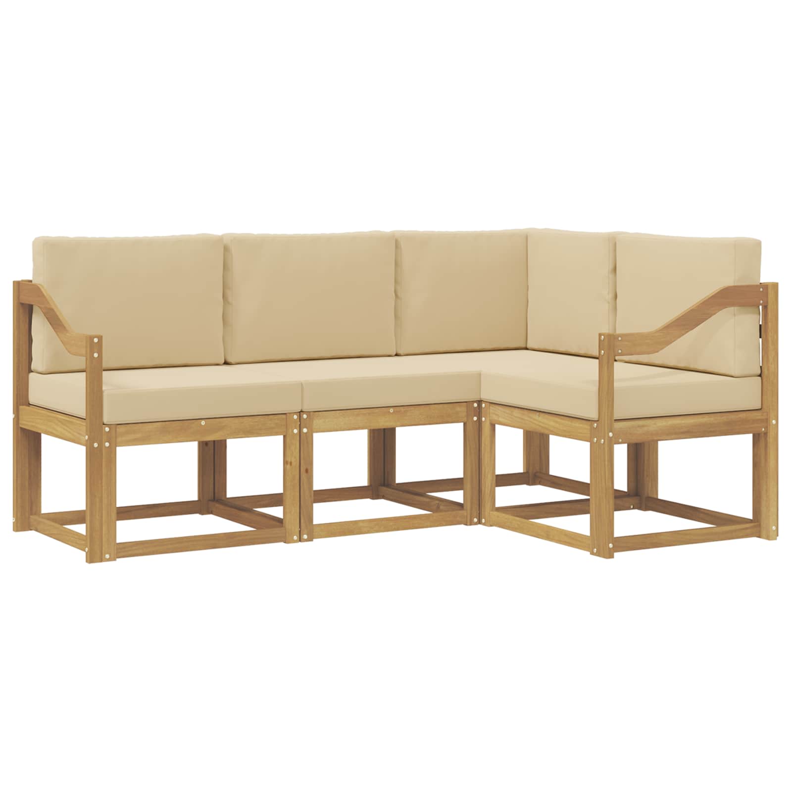 Udendørs sofagruppe med pude 4 pcs Hvid og Beige