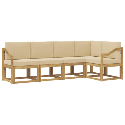 Udendørs sofagruppe 5 stk. Hvid og Beige