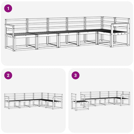 Udendørs sofagruppe 6 pcs Hvid Massivt Akacietræ