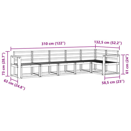 Udendørs sofagruppe 6 pcs Hvid Massivt Akacietræ