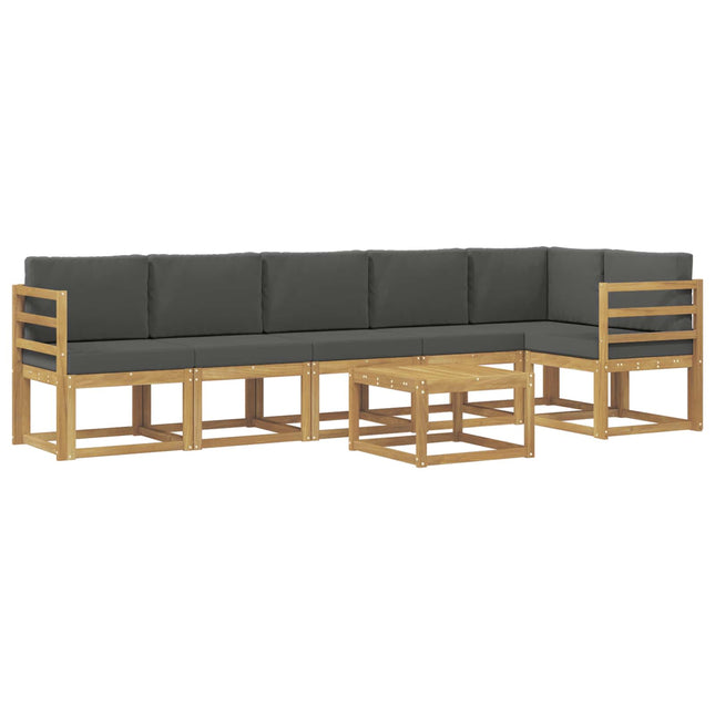 Udendørs sofagruppe med pude 7 pcs Hvid og antracit Polyester