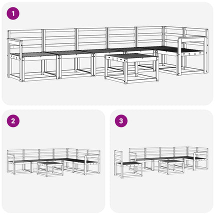 Udendørs sofagruppe 7 pcs Hvid Massivt Akacietræ