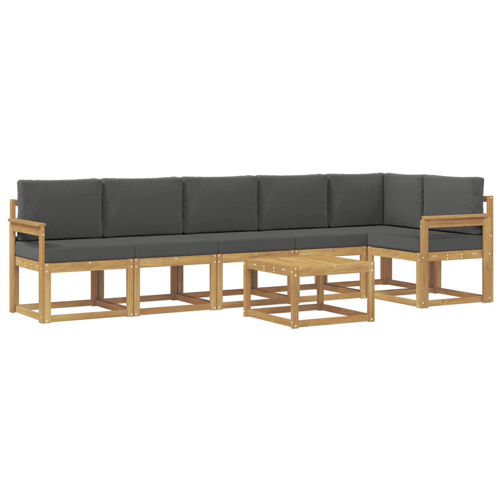 Udendørs sofagruppe med pude 7 pcs Hvid og antracit Polyester