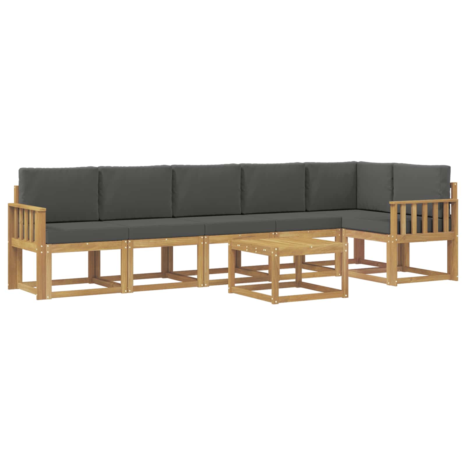 Udendørs sofagruppe med pude 7 pcs Hvid og antracit Polyester