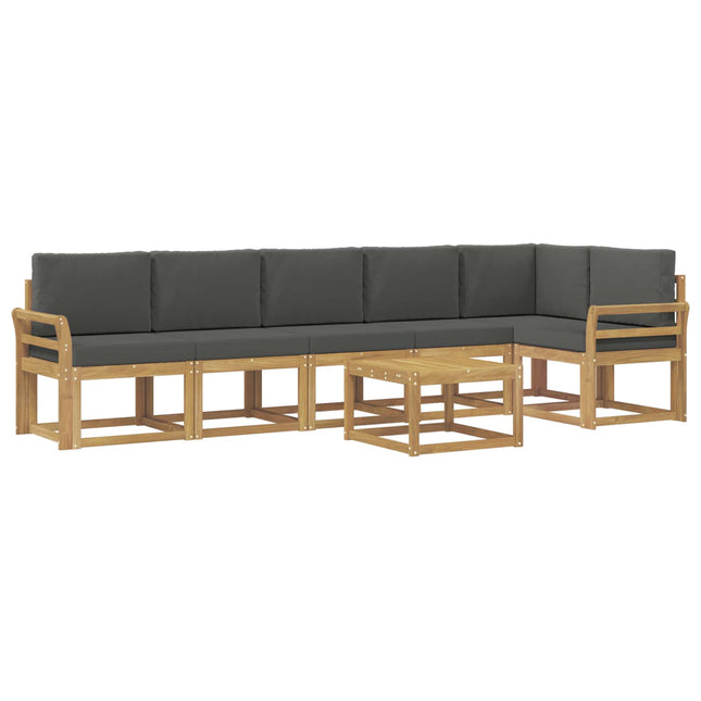 Udendørs sofagruppe med pude 7 pcs Hvid og antracit Polyester