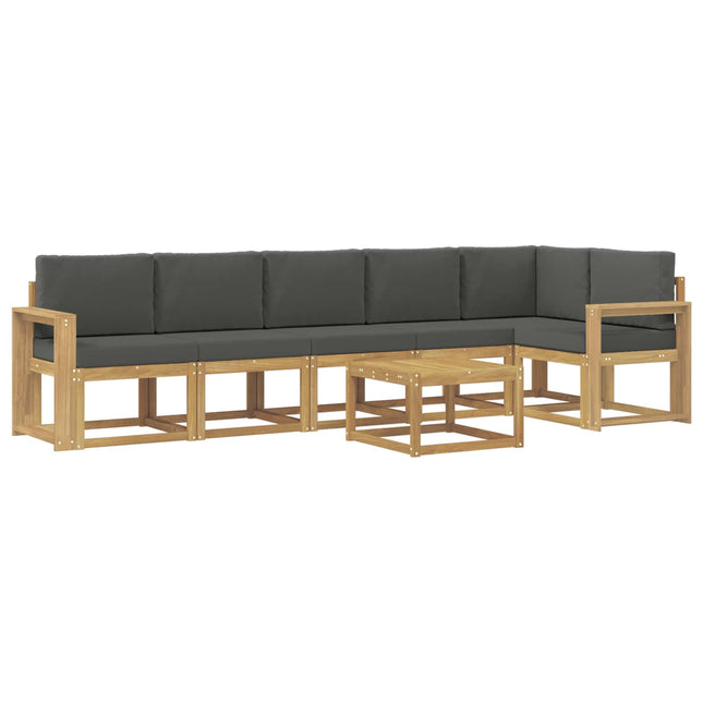 Udendørs sofagruppe med pude 7 pcs Hvid og antracit Polyester