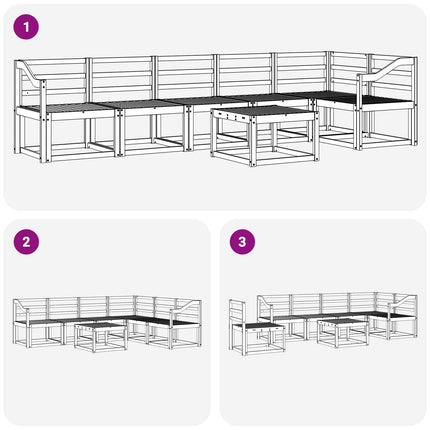 Udendørs sofagruppe 7 pcs Hvid Massivt Akacietræ