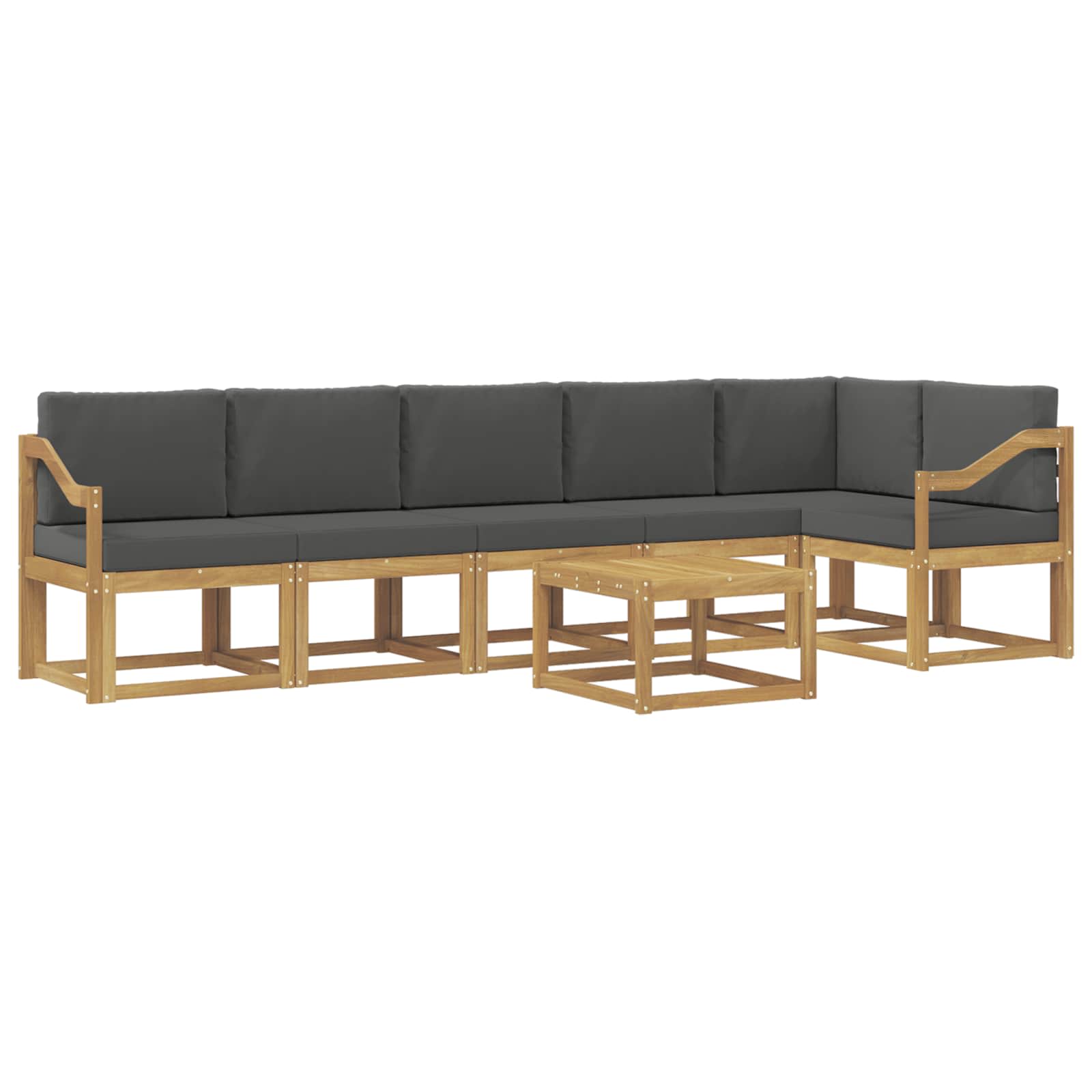Udendørs sofagruppe med pude 7 pcs Hvid og antracit Polyester