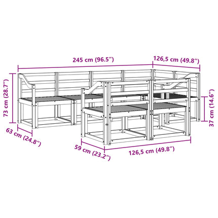 Udendørs sofagruppe 7 pcs Hvid Massivt Akacietræ