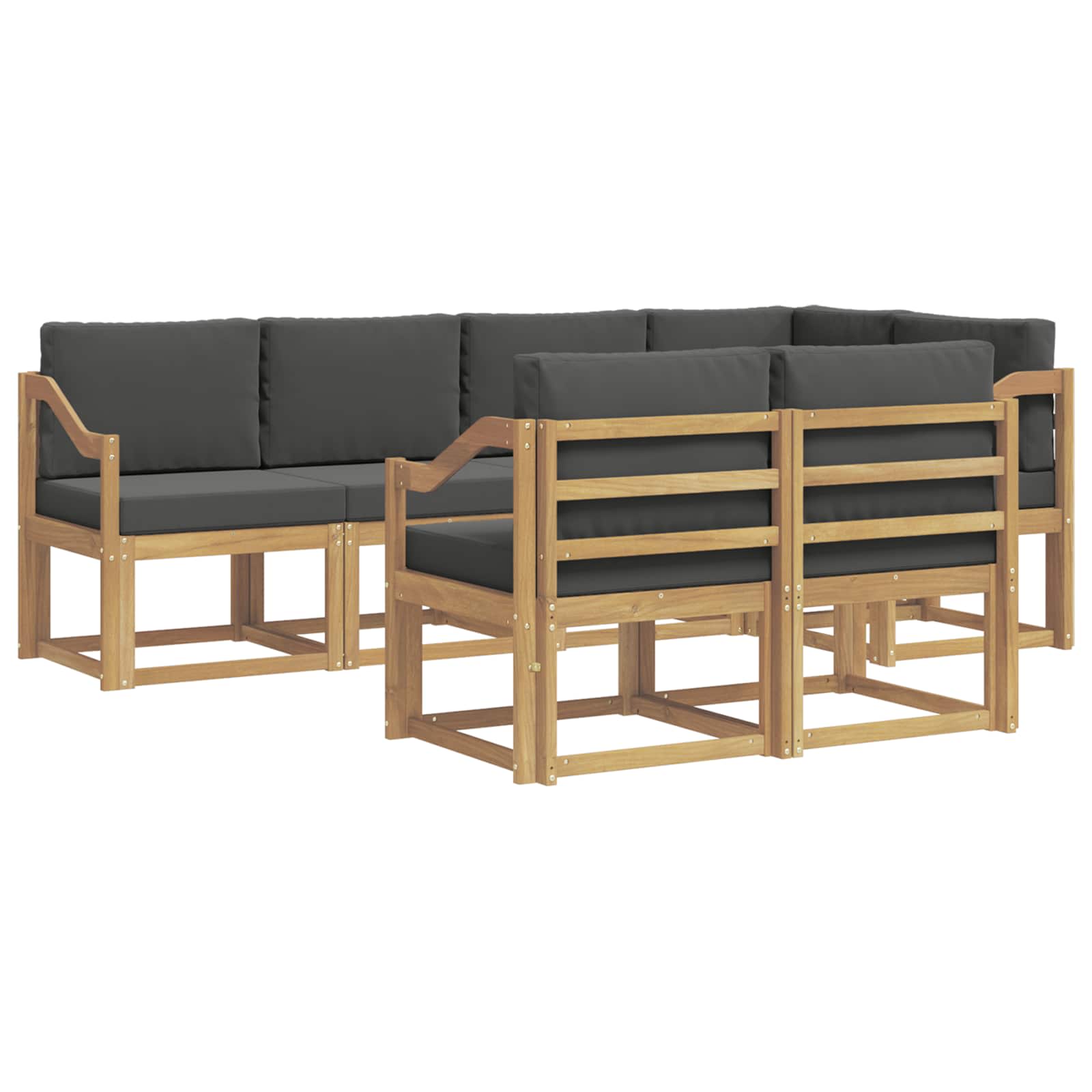Udendørs sofagruppe med pude 7 pcs Hvid og antracit Polyester