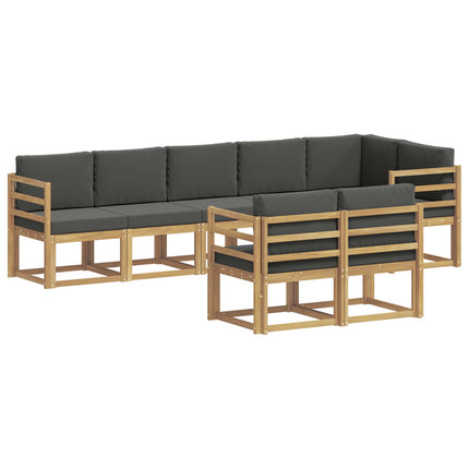 Udendørs sofagruppe med pude 8 pcs Hvid og antracit Polyester