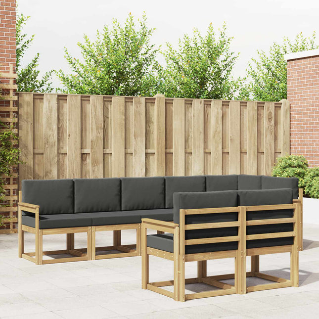 Udendørs sofagruppe med pude 8 pcs Hvid og antracit Polyester