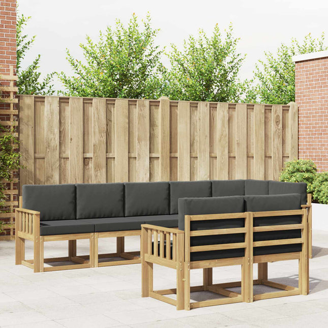 Udendørs sofagruppe med pude 8 pcs Hvid og antracit Polyester