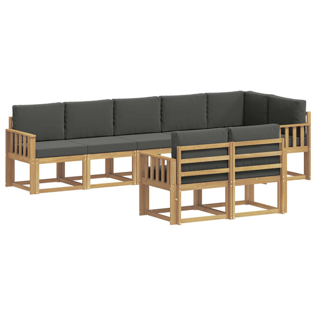 Udendørs sofagruppe med pude 8 pcs Hvid og antracit Polyester