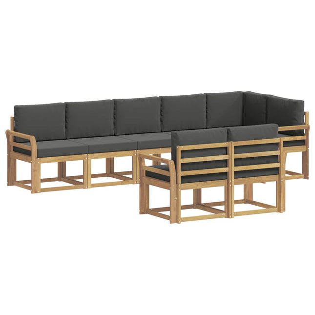 Udendørs sofagruppe med pude 8 pcs Hvid og antracit Polyester