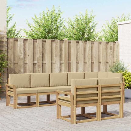 Udendørs sofagruppe 8 stk. Hvid og Beige Polyester