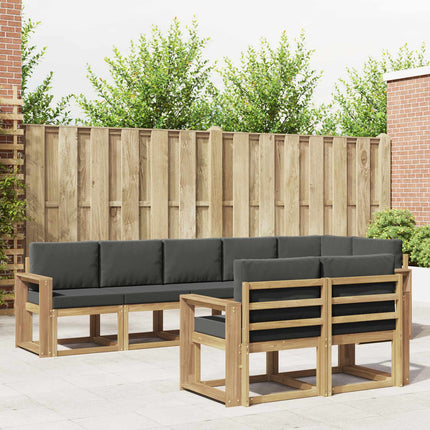 Udendørs sofagruppe med pude 8 pcs Hvid og antracit Polyester