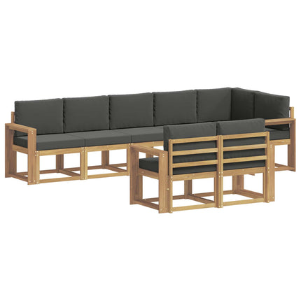 Udendørs sofagruppe med pude 8 pcs Hvid og antracit Polyester