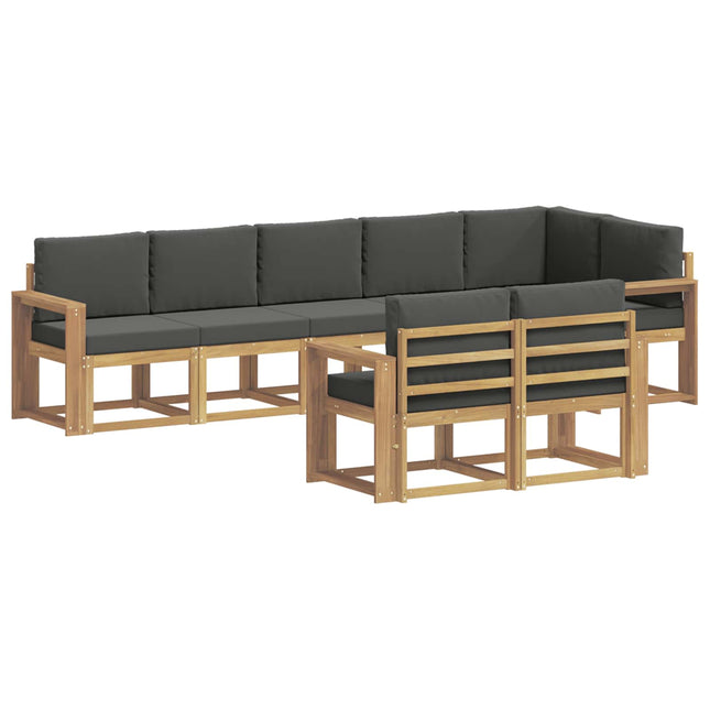 Udendørs sofagruppe med pude 8 pcs Hvid og antracit Polyester