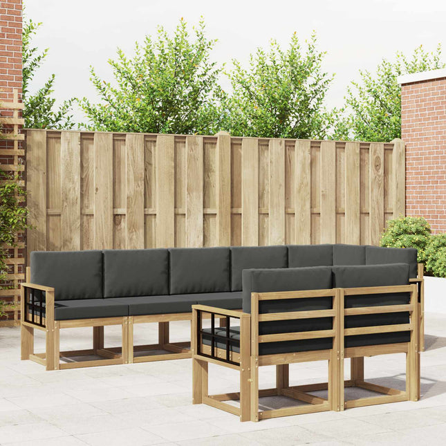 Udendørs sofagruppe med pude 8 pcs Hvid og antracit Polyester