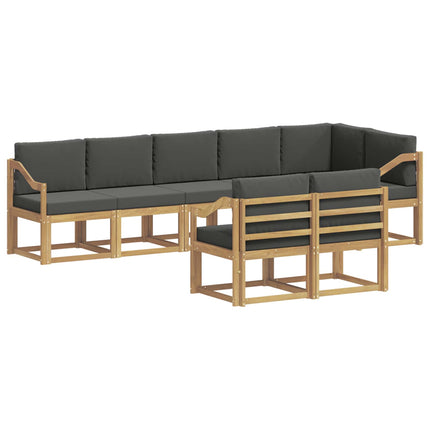 Udendørs sofagruppe 8 stk. Hvid og antracit Polyester