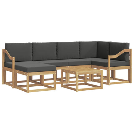 Udendørs sofagruppe 7 pcs Hvid og antracit Massivt Akacietræ