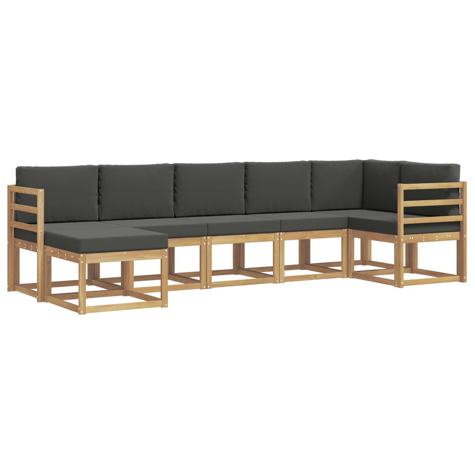 Udendørs sofagruppe med pude 7 pcs Hvid og antracit Polyester
