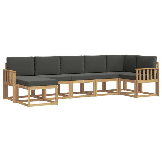 Udendørs sofagruppe med pude 7 pcs Hvid og antracit Polyester