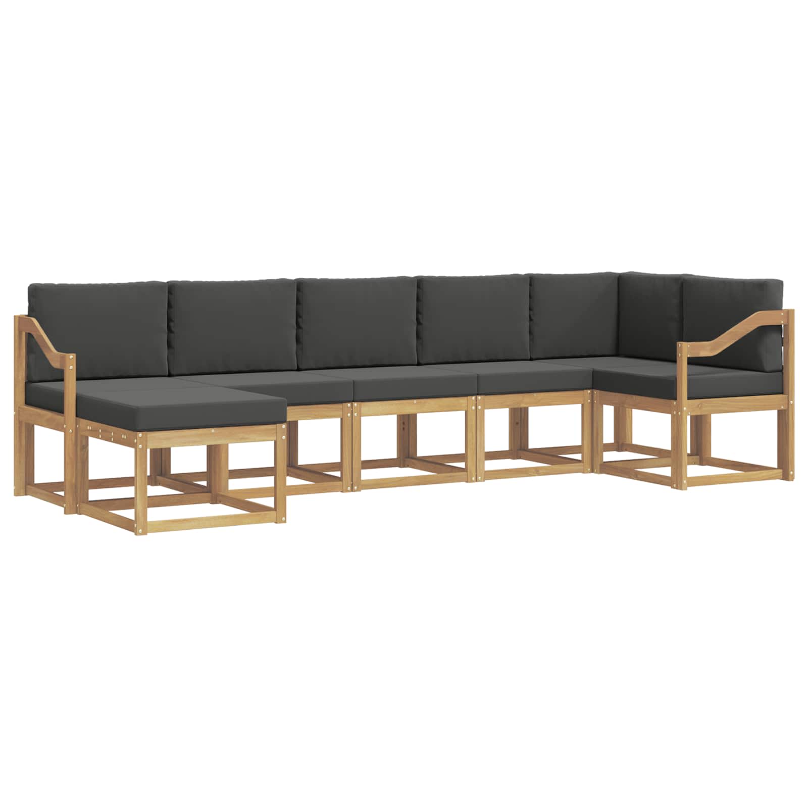 Udendørs sofagruppe med pude 7 pcs Hvid og antracit Polyester